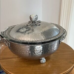 Hammered aluminum casserole dish